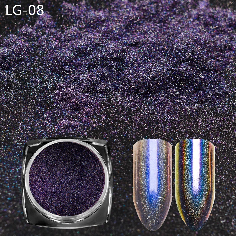 Mtssii 0.2g Holographic Shiny Powder Magic Mirror Powder Nail Glitters Dust Laser Nail Decorations DIY Manicure Designs - Цвет: W5000