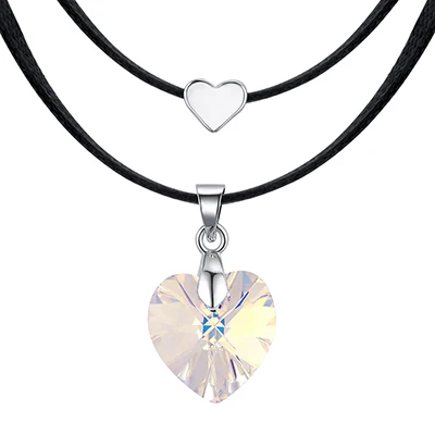 BAFFIN сердце кристалл от Swarovski модные ожерелья-Чокеры ожерелья для женщин двойной веревочной цепи массивные ожерелья Свадебные ювелирные изделия - Окраска металла: Crystal AB