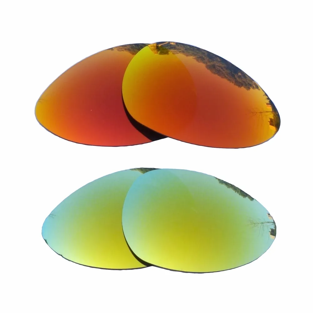 Orange Red Mirrored & 24K Gold Mirrored Polarized Replacement Lenses for Crosshair S Frame 100% UVA & UVB