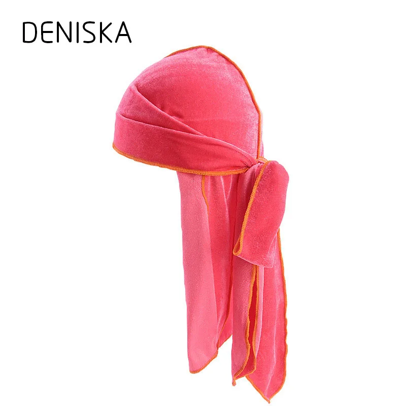 Дениска новый роскошный Для мужчин бархат Durags Бандана тюрбан шляпы парики ДУ Durag