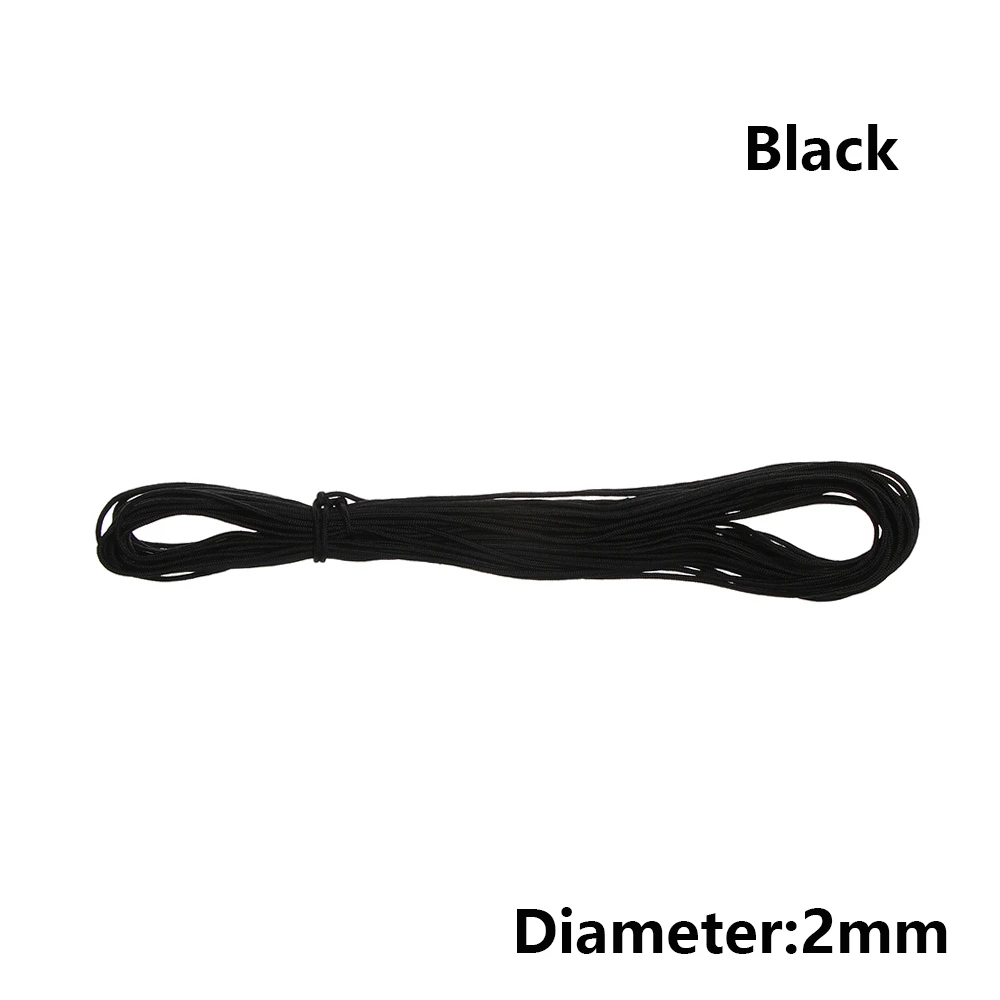 style 1 - black 12 Цветов Паракорд 550 веревка 5/10/20 м Длина парашютный шнур верёвки для палатки набор для выживания для Пеший Туризм Кемпинг Диаметр 2 мм - Цвет: style 1 - black