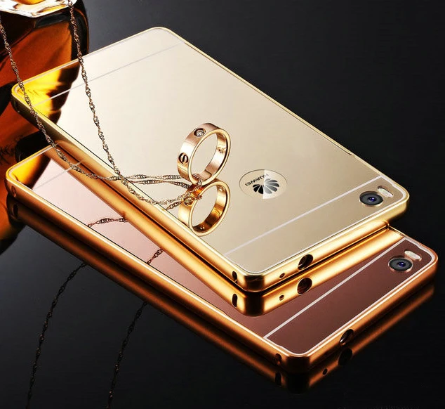 Новая Мода Зеркало Алюминий Металлический Корпус Для HuaWei Ascend P8 Lite Роскошный