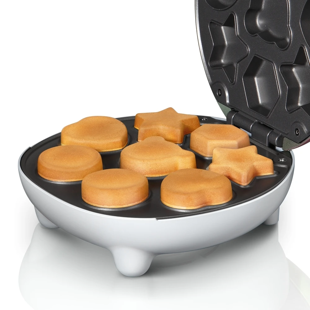 Offerte Orso Domestico Sveglio Della Torta Maker Machine 600 W 8 Stampi Facile Elettrico Automatico A Doppia Faccia Di Cottura Pan Waffle Maker Tostapane