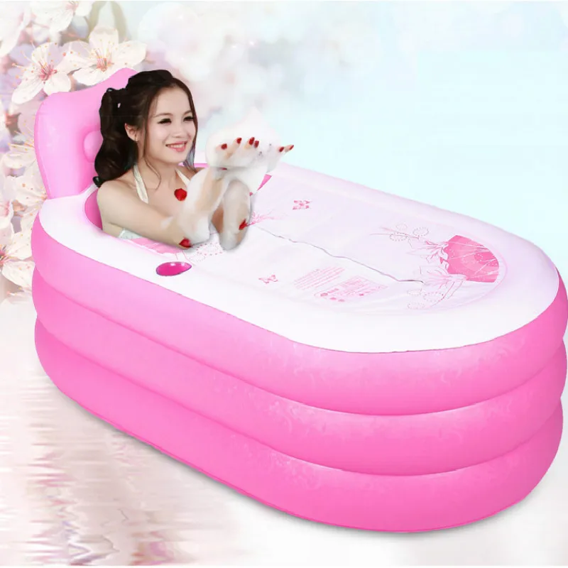 

Adult Inflatable Bathtub Foldable Household Medicated Bath Barrel Extra Large PVC Bathtub Inflatable deflation Pump
