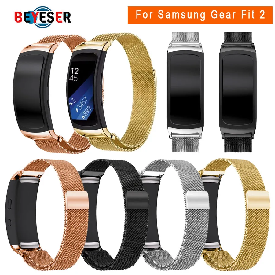 Браслет из нержавеющей стали, Миланская Магнитная Петля, ремешок для samsung gear Fit 2 SM-R360, смарт-ремешок для часов gear Fit2, Ремешки для наручных часов