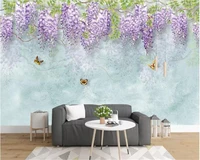 beibehang modern personality decorative painting wall paper simple marble pattern hand painted plant leaves background wallpaper