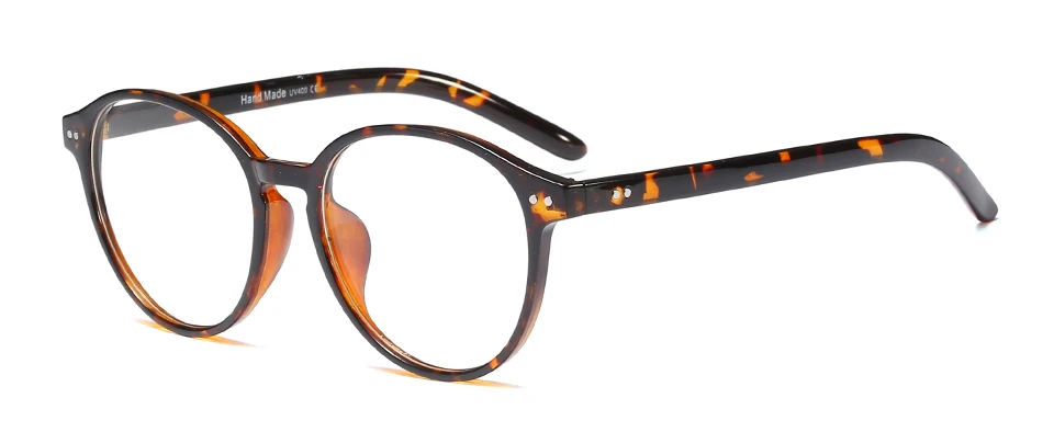 leopard with clear Peekaboo, классические круглые очки для женщин, черный леопард, Ретро стиль, мужские очки, оправа, прозрачные линзы - Цвет оправы: leopard with clear