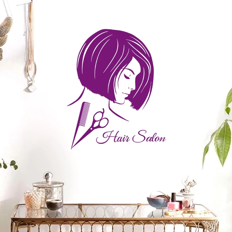 Стикеры для салона красоты и парикмахерской женщин виниловые настенные наклейки