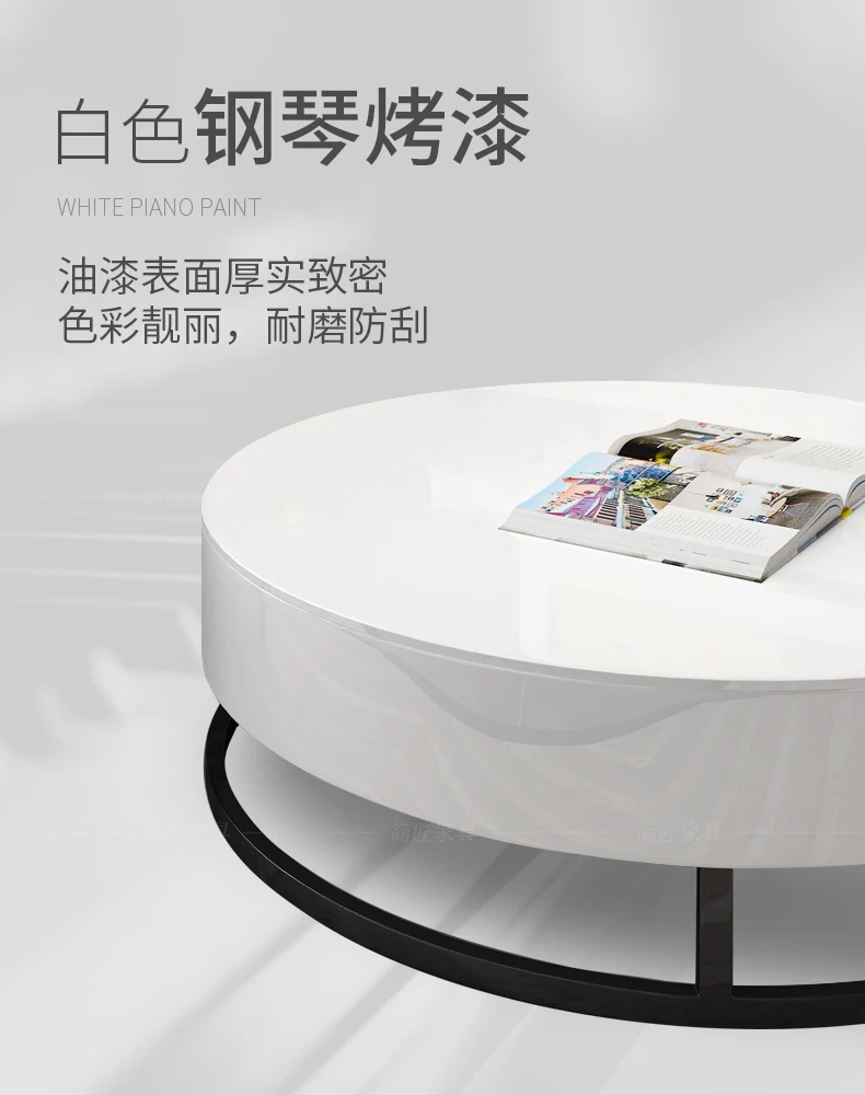 Louis fashion Coffee Tables Multifunctional creative whole glass round Nordic small living room tea TV cabinet combination