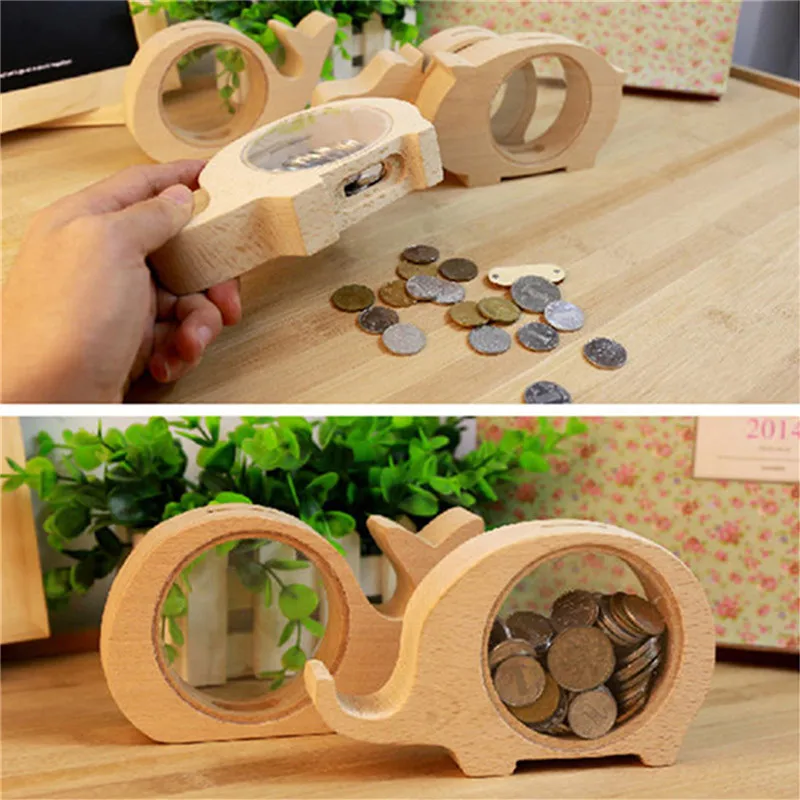 Милые деревянные детские коробки для денег банка монет слон Кит бегемот в форме