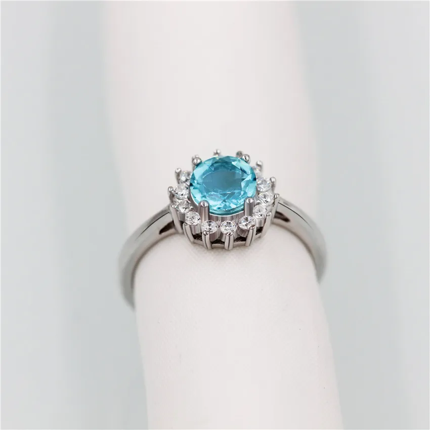 Almei Blue Sunflower Topaz оригинальные ювелирные изделия из стерлингового серебра 925 пробы