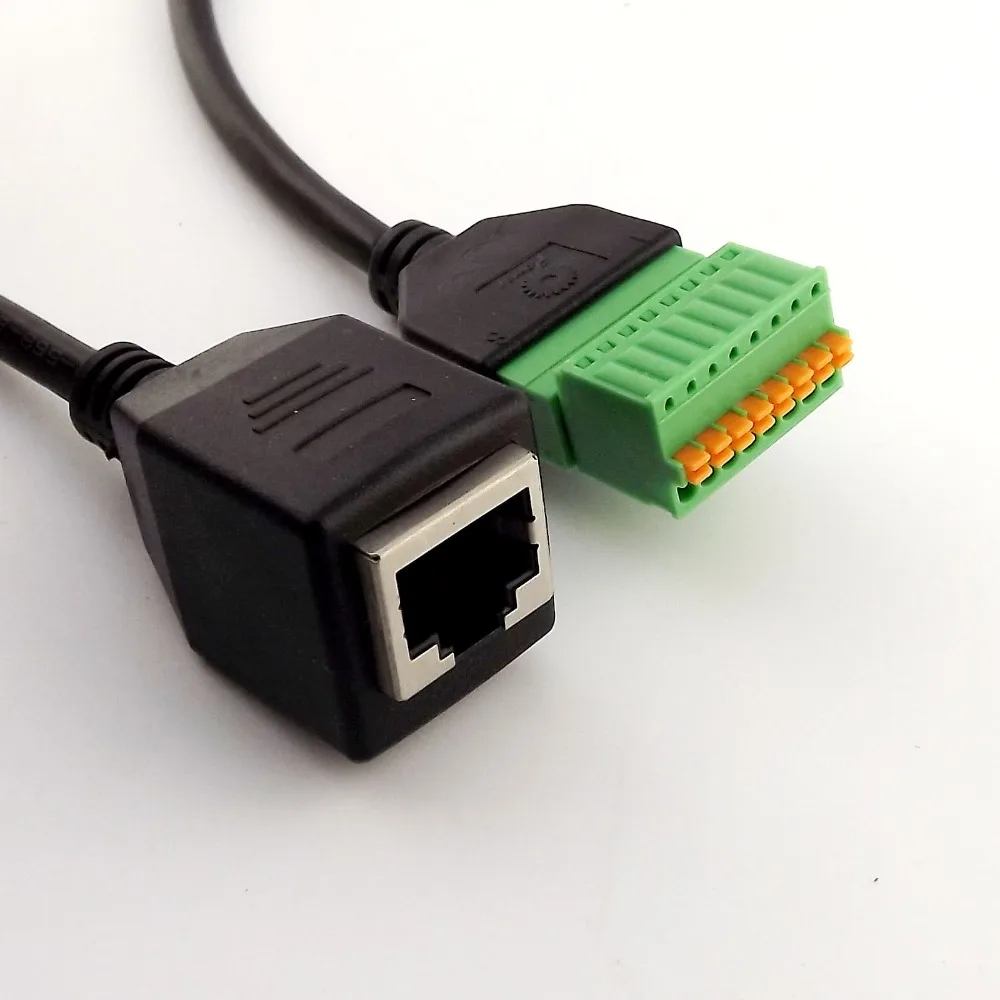 20 шт. RJ45 Ethernet Женский до 8 Pin AV Терминал пружинный блок адаптер кабель 25 см|female