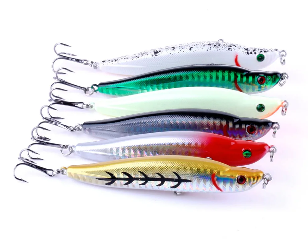

HENGJIA 1pc quality sinking pencil fishing lure 9.5cm 16g pesca peche isca artificial fishing wobbler popper carp fishing tackle