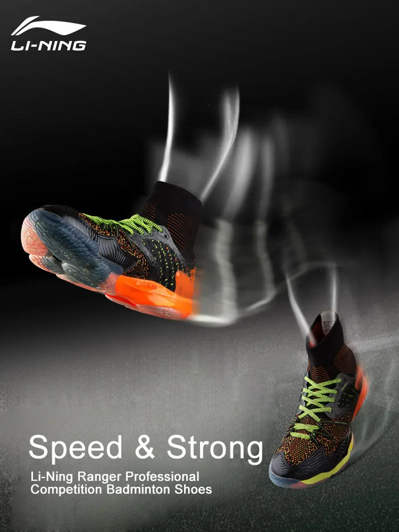 Li-Ning/Мужская Профессиональная обувь Ranger для бадминтона с высокой подушкой+ подкладка, спортивная обувь, кроссовки, AYAM009 XYY047