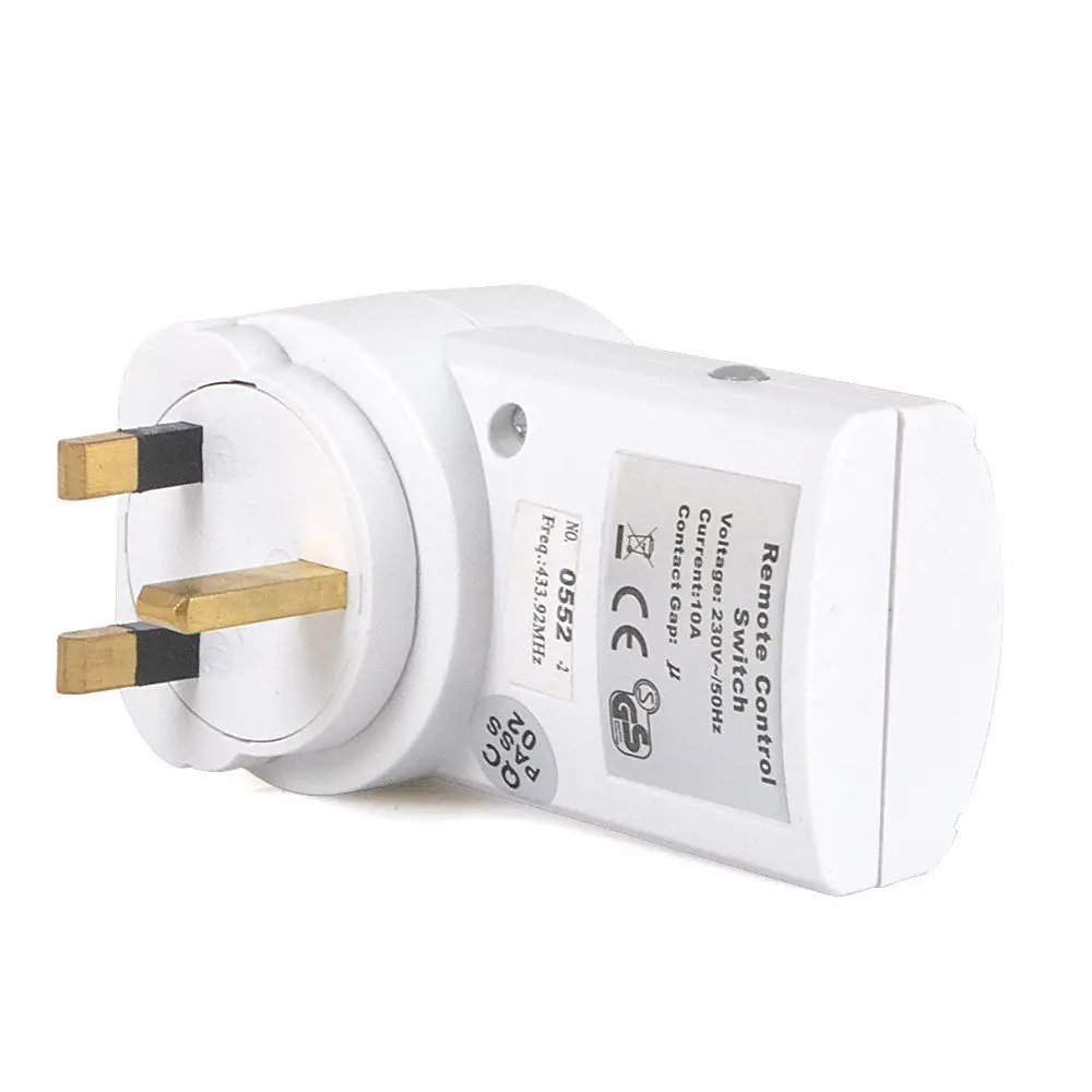 UK 1socket 433 МГц пульт дистанционного управления, розетка, светильник, переключатель, розетка, адаптер, набор, Великобритания, AC, сетевой переключатель для бытовой техники - Цвет: UK 1socket