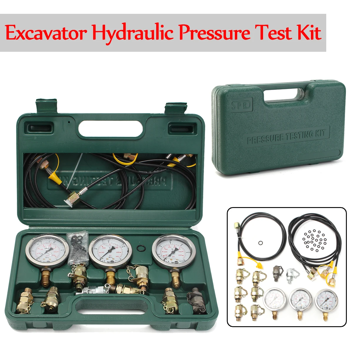 Kit de prueba de man&oacute;metro hidr&aacute;ulico para excavadora, probador hidr&aacute;ulico, acoplamiento de prueba-0
