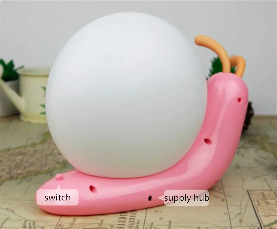 Светодио дный светодиодная USB лампа Улитка настольная 4 цвета для чтения Дети