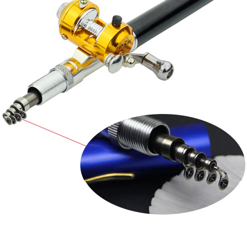 Портативное карманное телескопическое спиннинговое удилище складная удочка в