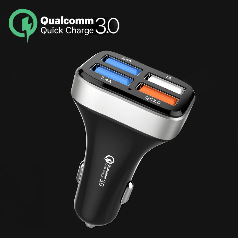 4USB автомобильный прикуриватель зарядное устройство QC3.0 телефон Быстрая зарядка 2.4A адаптер для iPhone samsung Android универсальный авто электронный