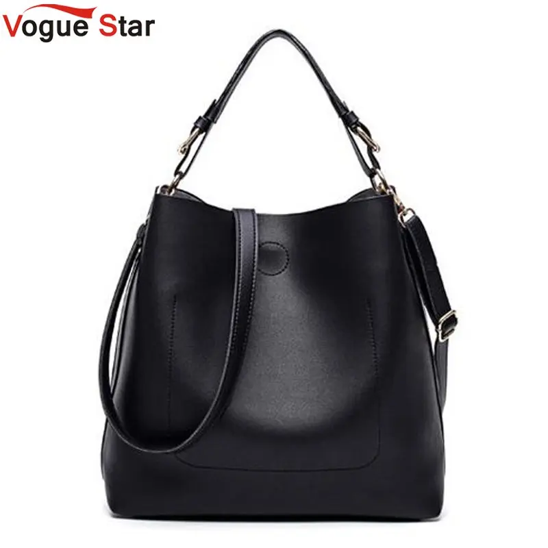 Сумка-мешок на плечо женская из высококачественной кожи однотонный Большой