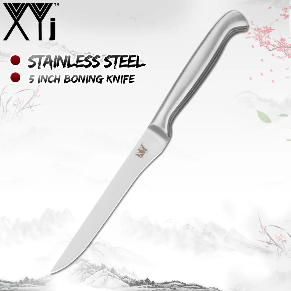 XYj 5 inch Boning Knives Stainless Steel Chef Kitchen Knife Super Durable Sharp Blade Non-Slip Handle Kitchen Cooking Tools