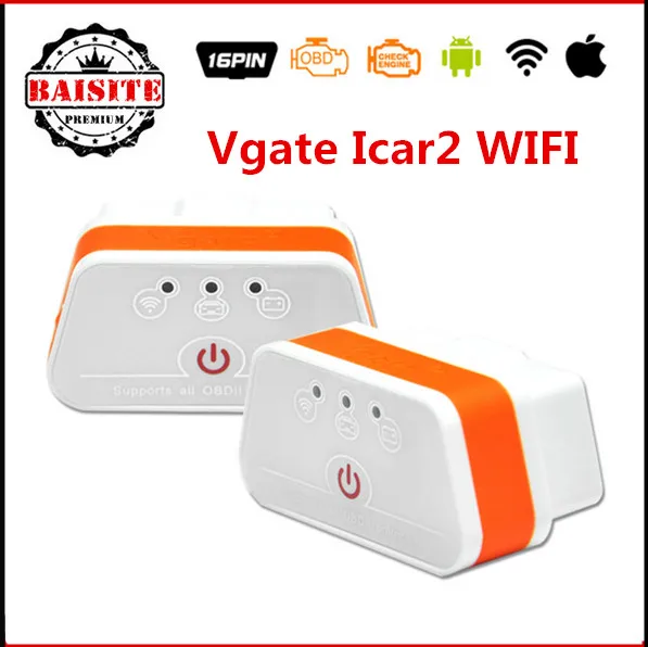 [50 шт./лот] Vgate WiFi икар 2 OBDII ELM327 2016 Новое Прибытие vgate iCar2 wifi OBD диагностический