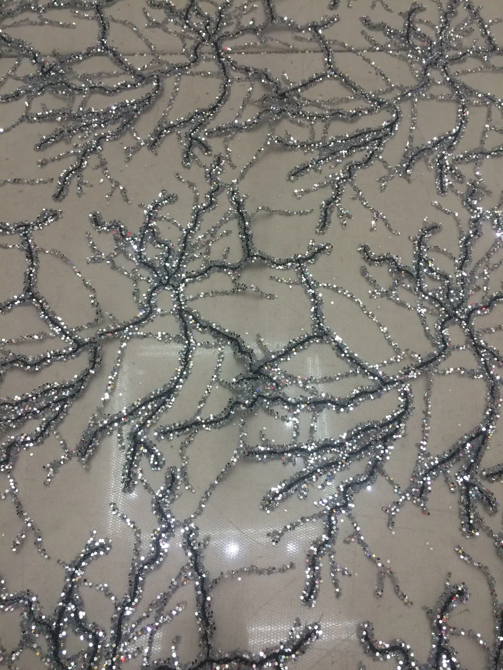 French Net Lace Fabric S-5243 with glued glitter Latest african lace fabric embroidery |