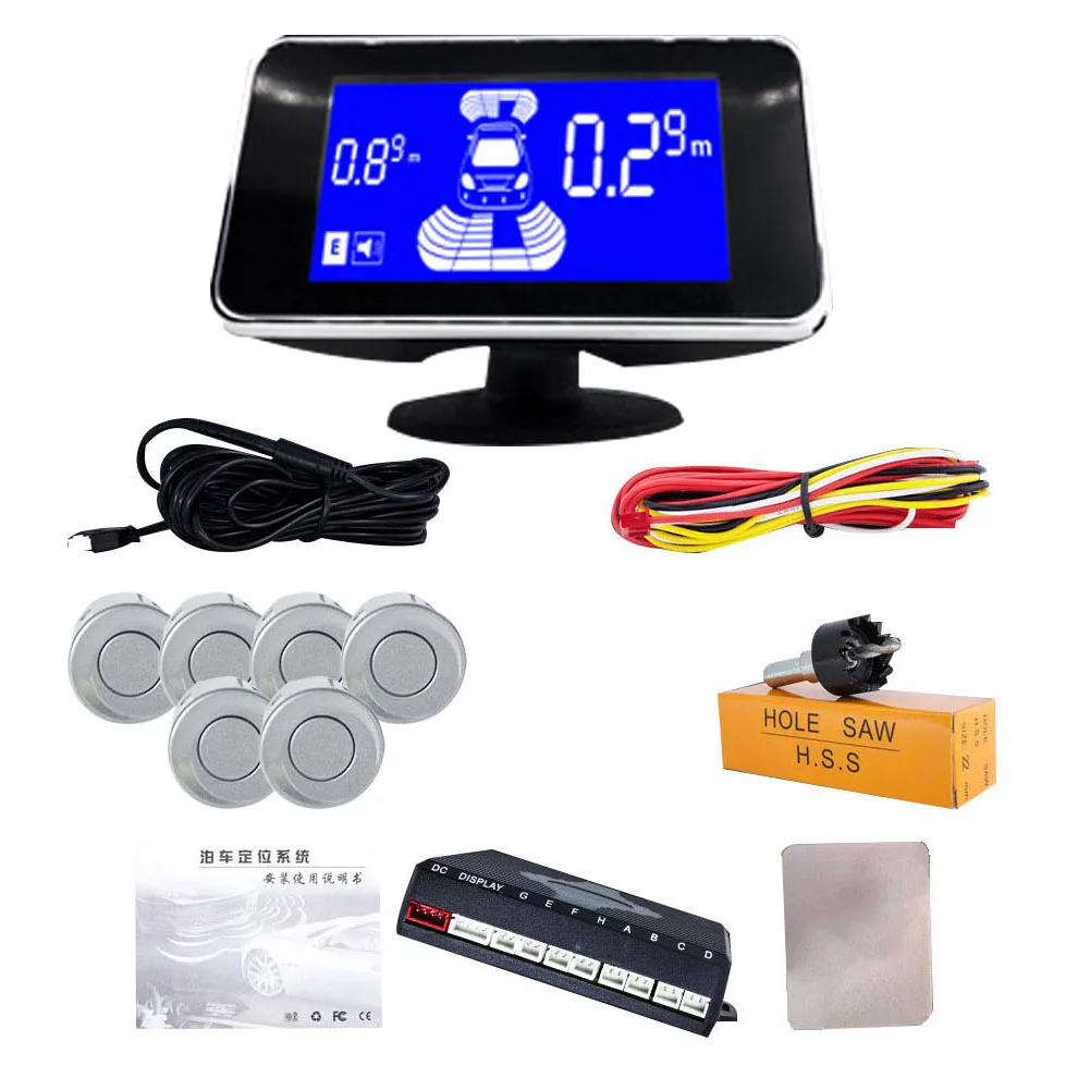 4/6/8 светодиодный дисплей датчиков/ЖК-дисплей Дисплей/зуммер 22 мм Автостоянка Сенсор Комплект обратный резервный Радар для парковки монитор
