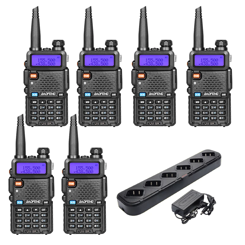 6 шт./лот Портативный Baofeng UV5R двухстороннее радио радиолюбителей UHF УКВ 136-174/400-520