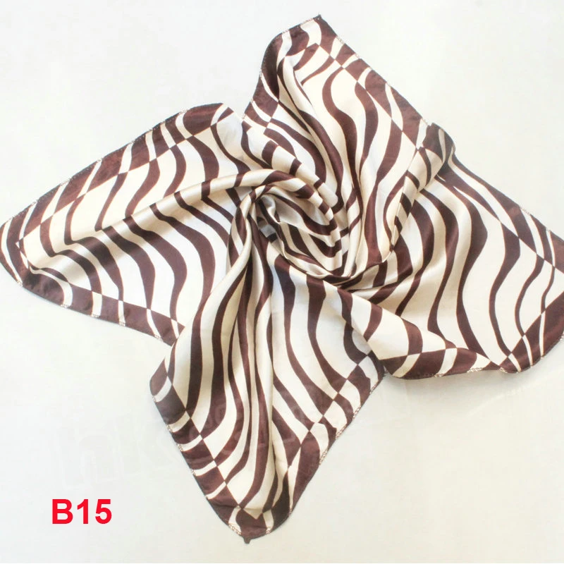 

Fashion Brand Female 50cm Brown zebra scarf bandanas handkerchief neckerchief Polyester Square Scarf/Shawl For Ladies b015