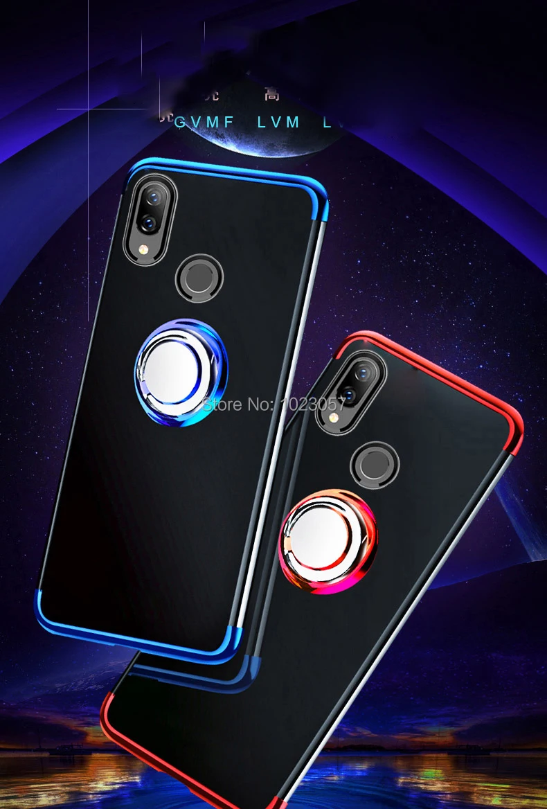 Huawei Y7 Y9 Y6 чехол P Smart металлическое кольцо держатель Магнитный силиконовый чехол для huawei Y6 Y7 Prime Pro Y72019 6,26 дюймов