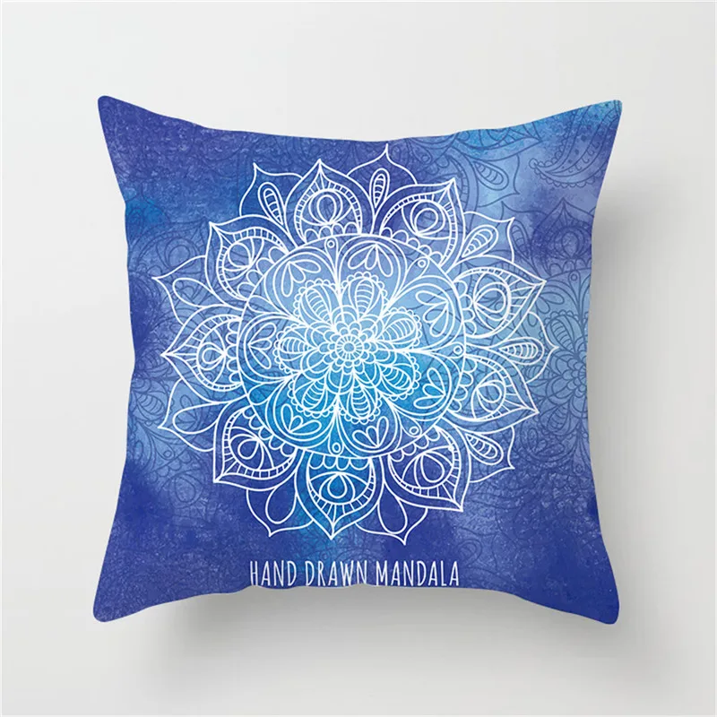 

Fuwatacchi Multi Color Mandala Printed Cushion Cover Religious Style Pillow Cover Elephant Decorative Pillowcase for Home Sofa