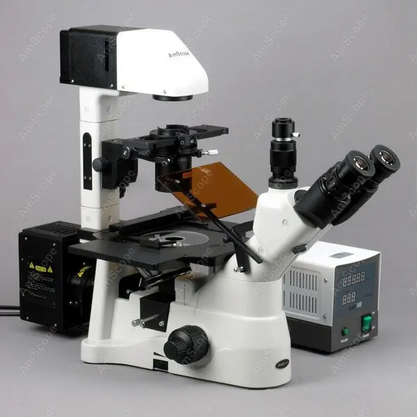 EPI флуоресценция AmScope поставки 40X 900X фазовый контраст Инвертированный микроскоп