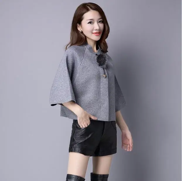 Женский кардиган с рукавом летучая мышь однотонный вязаный свитер пальто