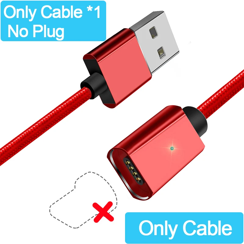 Red Cable No Plug Магнитный кабель Essager для iPhone X, Xr, Xs, Макс. Магнитный usb-кабель для зарядки iPhone 8, 7, 6, 6s, 5, 5S, 4, кабель для зарядного устройства - Цвет: Red Cable No Plug