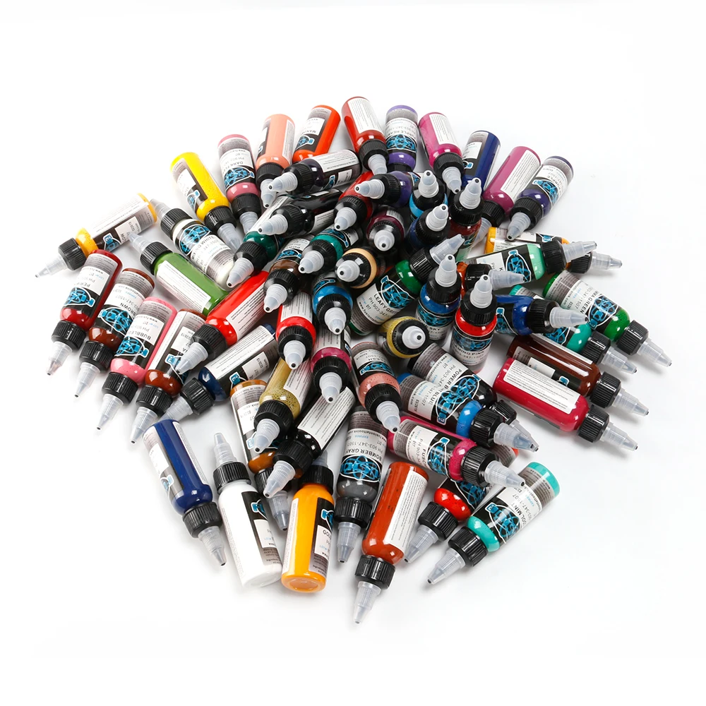 OuXinLi Постоянный татуировки чернила краска комплект 60 шт./бутылки инструменты