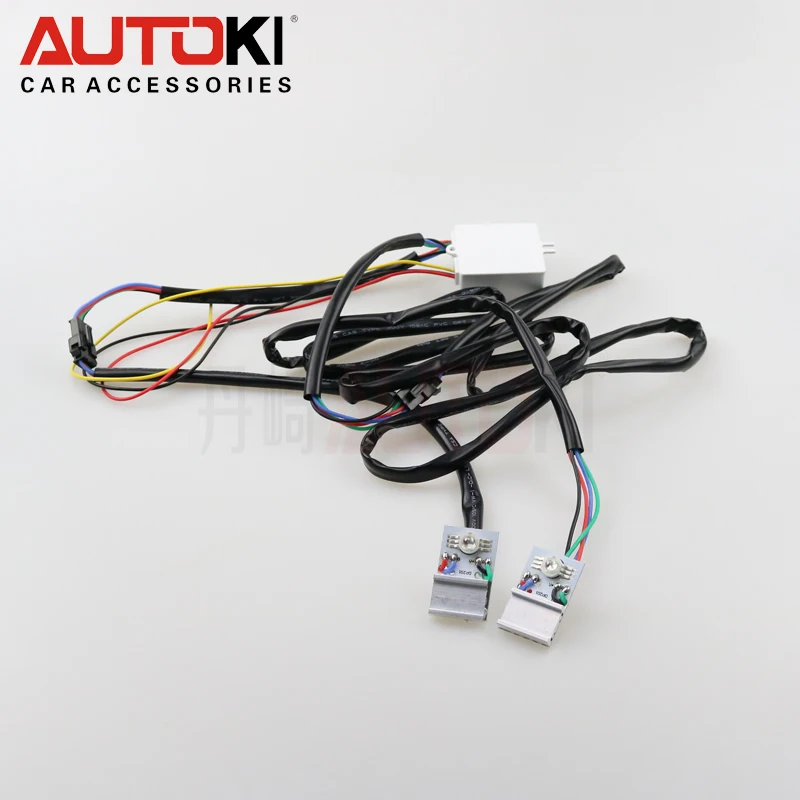 Autoki 2 шт. LED цветной RGB Devil Eyes Hella 5 Q5 Bi xenon объектив Автомобильный Demon Eye для фар