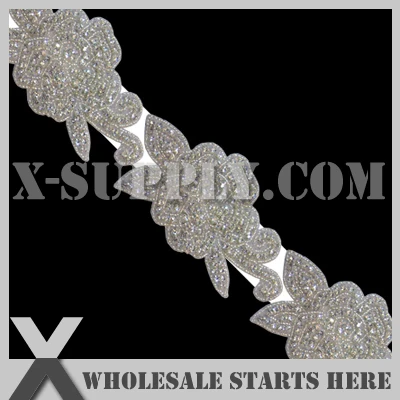 

Wholesale Bulk White Rhinestone Applique Trimmings