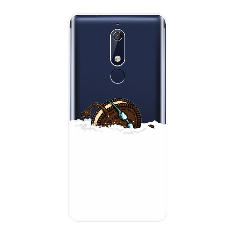 Задняя крышка для Nokia 2 1 3 5 6 7 Plus Мягкий силиконовый смешной авокадо банан Kawaii
