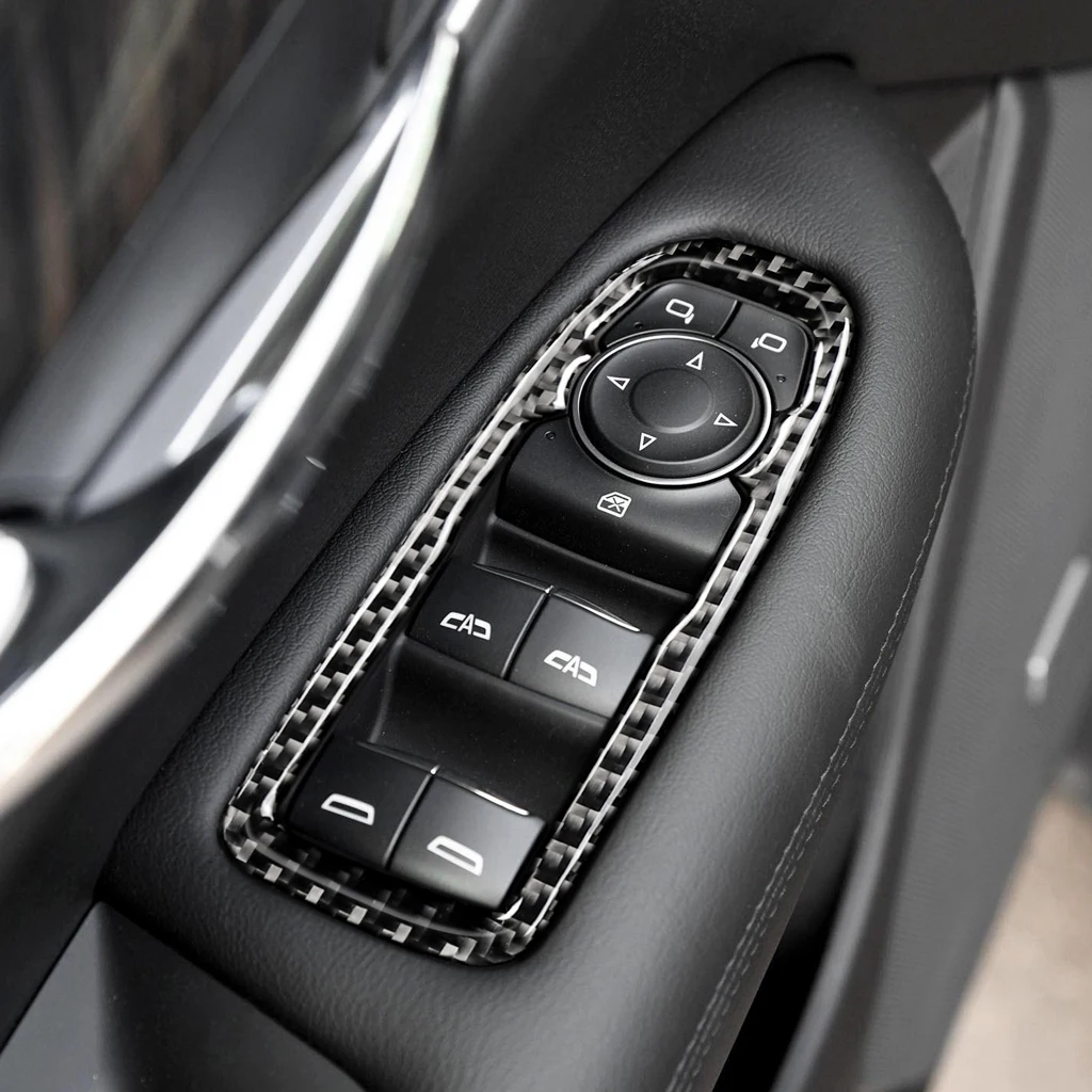 Для Cadillac XT5 2016 2019 углеродного волокна двери автомобиля переключатель окна рамка