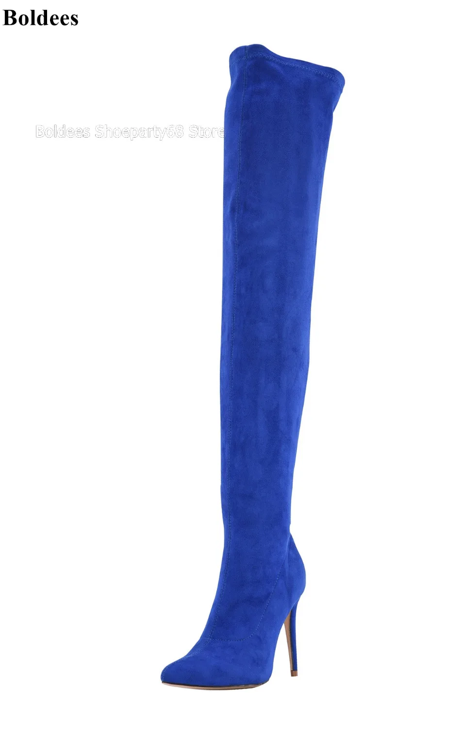 

Stretch Febric Over The Knee Boots Women Spring Thin High Heel Slim Fit High Heels Long Boots Sapatos plus size 10.5