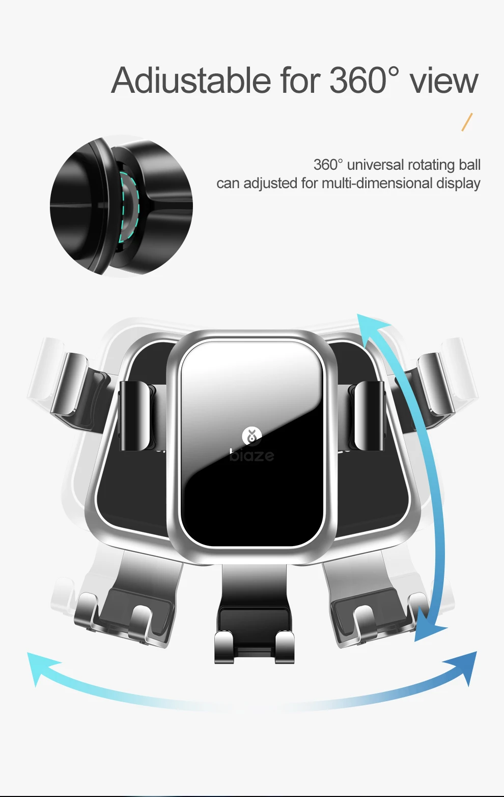 Автомобильный держатель Biaze из закаленного стекла для iPhone X XS, samsung, держатель для мобильного телефона, 360 градусов, gps, крепление на вентиляционное отверстие, автомобильный держатель для телефона