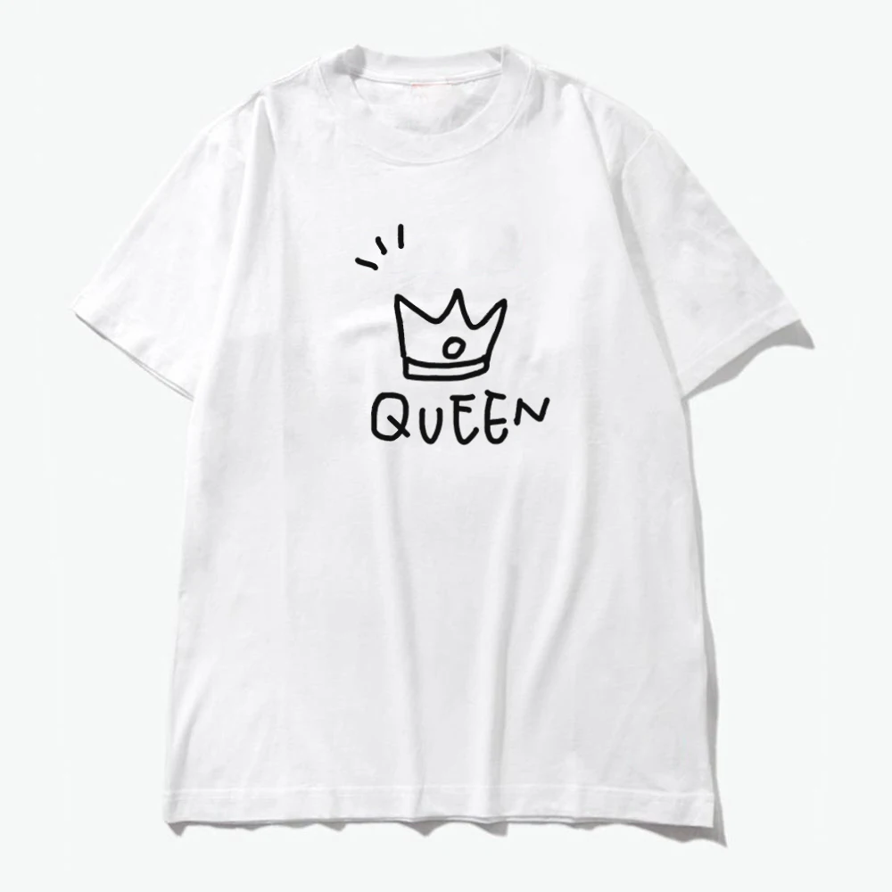 King queen Женская хлопчатобумажная рубашка 2019 новая Harajuku Эстетическая Футболка