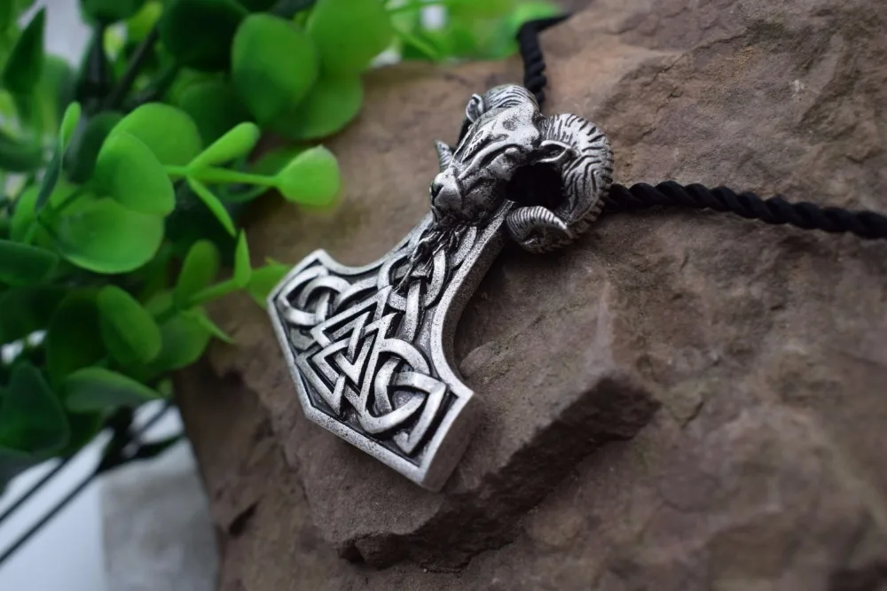 thor hammer Nodic Vikings кулон с рунами ожерелье mjolnir Viking Valknut Амулет ожерелье талисман санлан