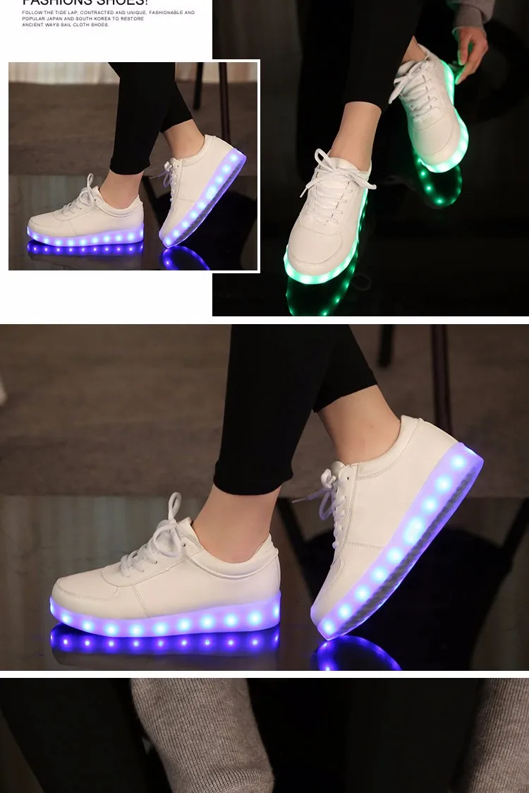 Зарядное Устройство USB Освещенные shoes для Мальчика& Девушки светящиеся кроссовки Дети Light Up shoes led тапочки Случайный Световой Кроссовки
