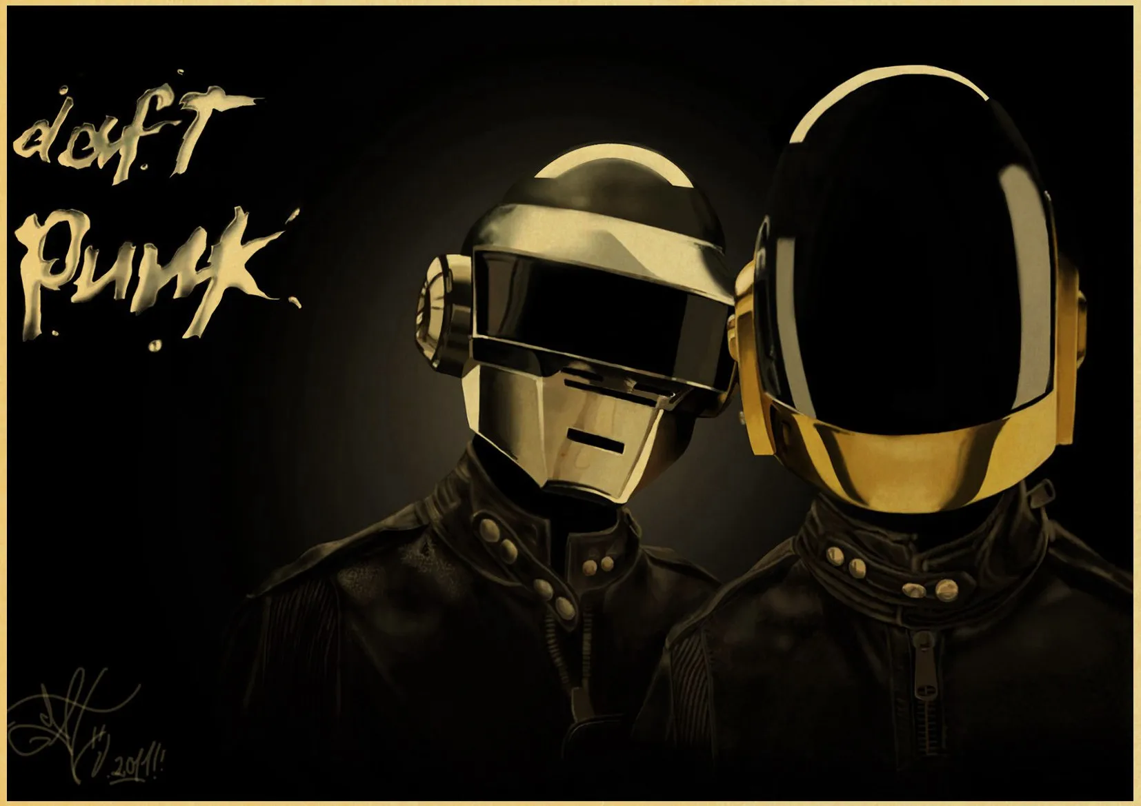 Daft панк-рок постер с музыкальной Группой высокого качества печатная живопись Ретро плакат домашний декор художественный плакат - Цвет: W065