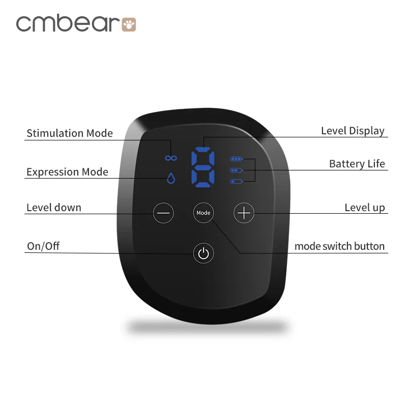 Электрический молокоотсос Cmbear с ЖК-дисплеем удобный мощный USB для грудного