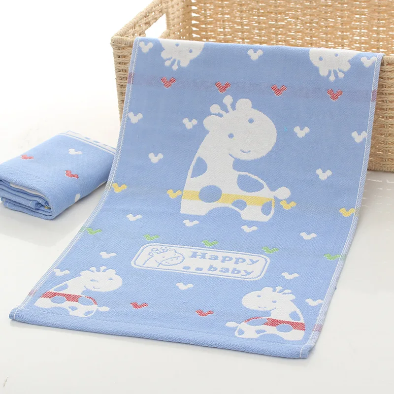 26*50cm High Quanlity Baby Towel Cartoon Babys Washcloth Handkerchief Kids Feeding Wipe Cloth Three-layer Cotton Gauze Towels