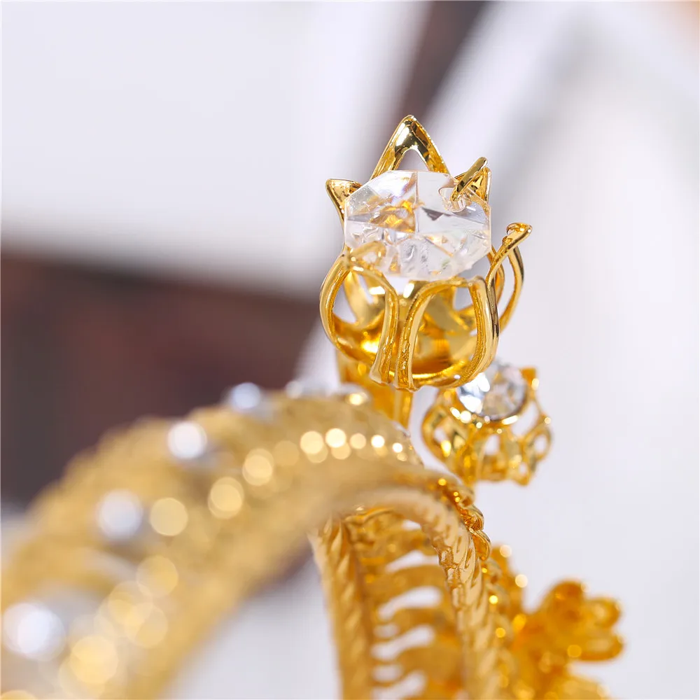 1 шт. ручная работа фруктовая тарелка блестящий золотой фруктовый поднос корзина