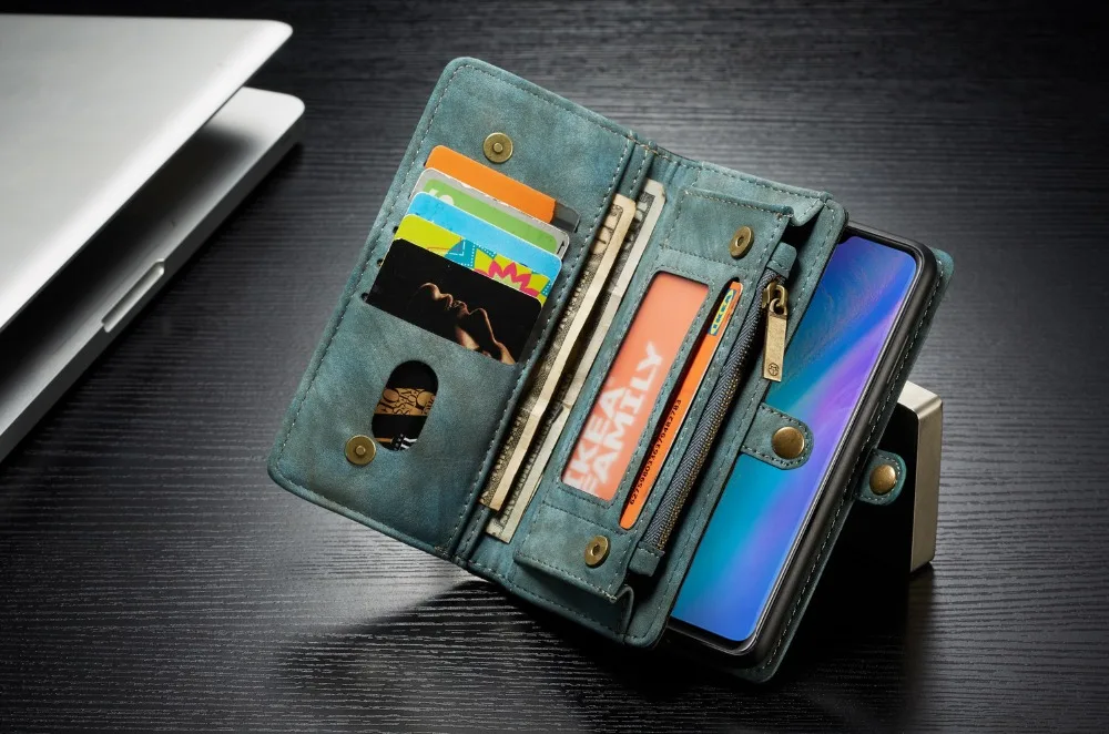Кожаный бумажник на магните телефонные разъемы для карт чехол для huawei P20 P30 Pro P30lite mate 20 PRO Корпус молния Флип Стенд Защита задняя Сумка